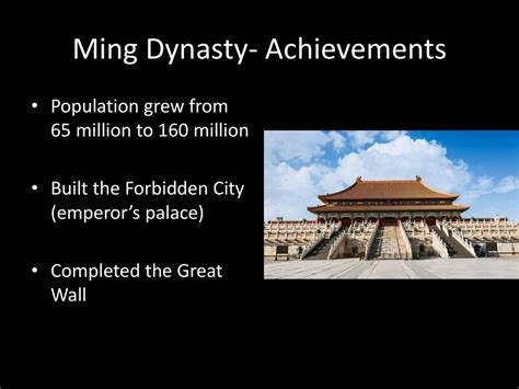 Ming Dynasty Contributions