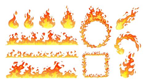 Premium Vector Cartoon Fire Flames Burning Bonfire Fireball Heat