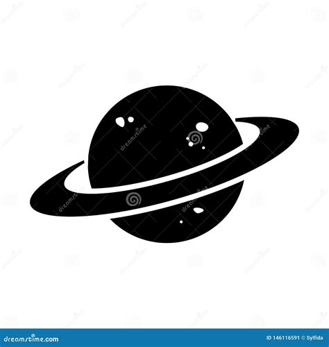 Icono Blanco Y Negro Del Planeta Vector Stock De Ilustraci N