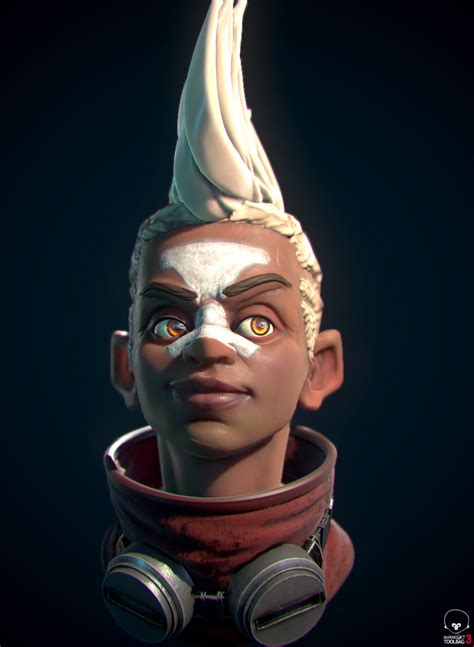 Artstation Ekko Portrait Lol Fanart Ricardo Viana Sculpting