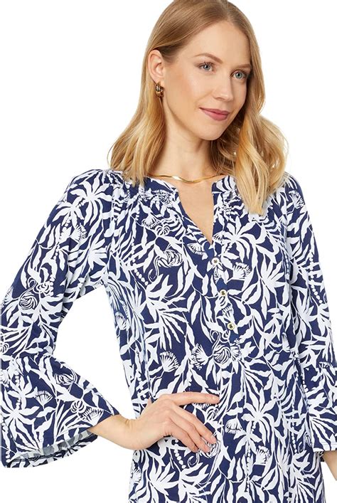 Lilly Pulitzer Norris Sleeve Dress Low Tide Navy Flocking To