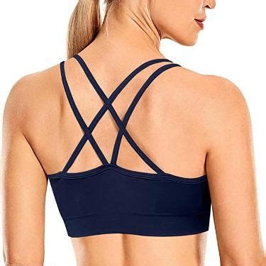 Women S Cross Back Sport Bras Padded Strappy Criss Cross Cropped Bras