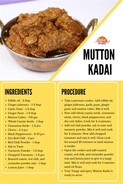 Mutton Kadai Recipe - Bakra Eid Special - Tasted Recipes