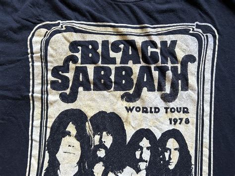 Black Sabbath World Tour 1978 Retro Black Tee T Shirt Gem