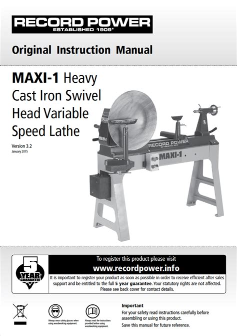 Maxi 1 M33 Heavy Duty Cast Iron Swivel Head Variable Speed Lathe