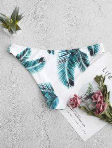 Knotted Tropical Leaf Print Bikini Swimwear In WHITE ZAFUL 2024