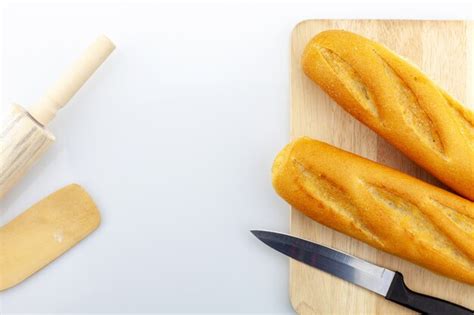 Premium Photo Baking With Bread Rolling Pinwooden Spoons And Knife