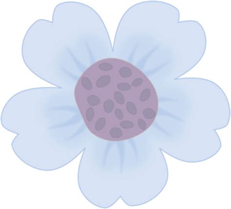 Beautiful Whimsical Light Blue Flower Doodle Sun Flower Illustration