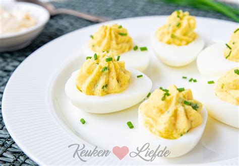 Gevuld Ei Met Kerrie En Bieslook Basisrecept Lekker Eten Eten En