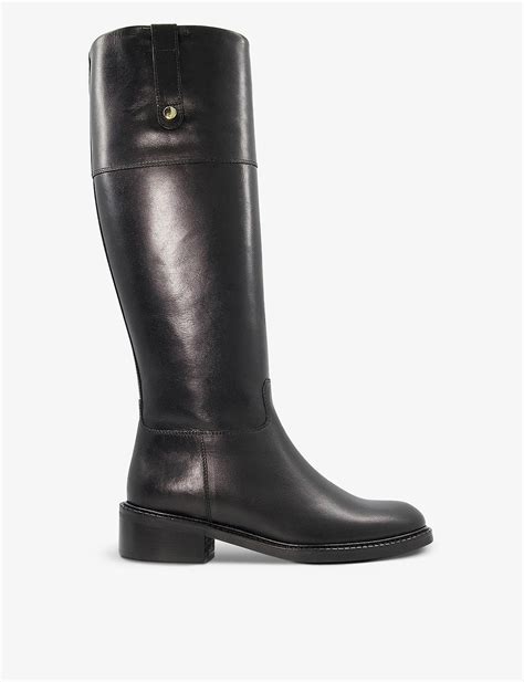 Dune Two Tone Knee High Leather Riding Boots In Black Lyst Uk