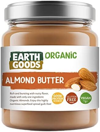 Earth Goods Organic Almond Butter Rich And Nutty Flavor Roasted