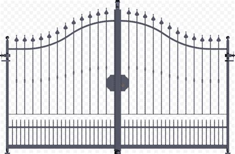 Black Steel Gate PNG Transparent Image Pxpng