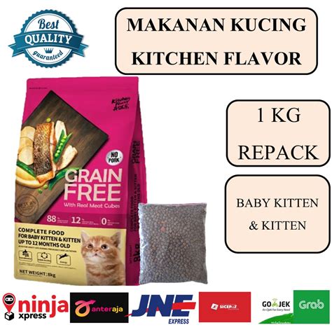 Jual Makanan Kucing Kitchen Flavor Kitten Kemasan Repack 1 Kg KF Baby