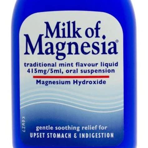 Milk Of Magnesia Traditional Mint Flavoured Liquid 415 Mg 5 Ml Oral Suspension 200ml Healthwise