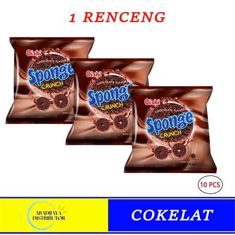 Jual Oishi Sponge Crunch Cokelat Kemasan Bantal Satu Renceng Shopee