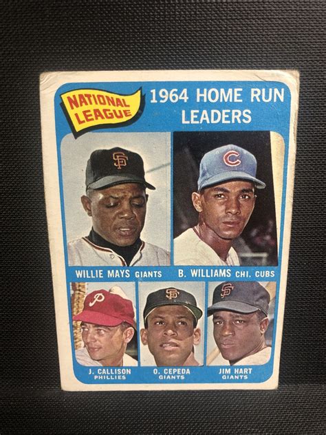 Topps League Leaders Willie Mays Callison Billy Williams Hart