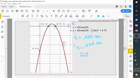 Modeling Motion With Parametric Equations Youtube