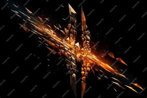 Disintegrating Arrow Digital Logo Premium Ai Generated Image
