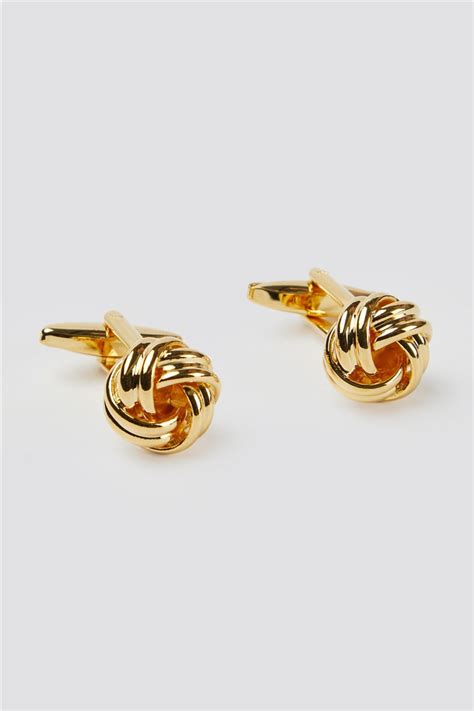 Suit Direct Large Open Knot Cufflinks Gold Metal