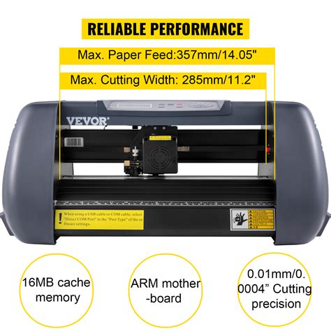 VEVOR Vinyl Cutter Machine 375mm Vinyl Printer Maximum Paper Feed 14