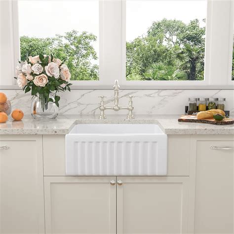 Buy 24 Farmhouse Sink White Sarlai 24 Inch Small White Kitchen Sink