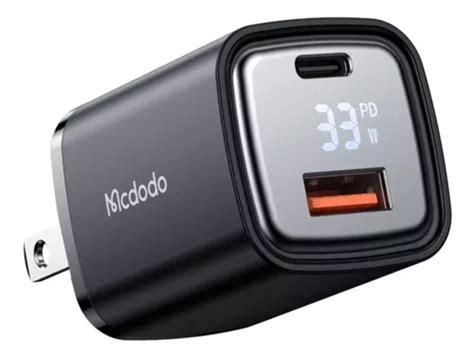 Mcdodo Cargador Carga Rápida Lcd 33w 2 Puertos Usb Y Tipo C Cuotas