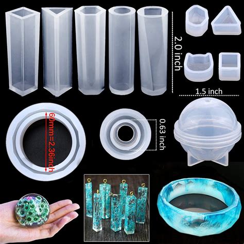 Pcs Mixed Epoxy Resin Molds Set Jewelry Making Resin Casting Etsy