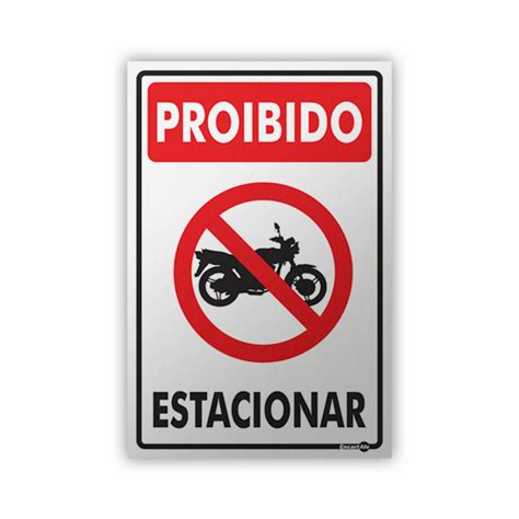 Placa Proibido Estacionar Motos