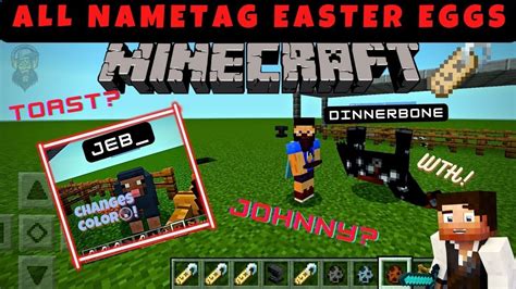 Minecraft All Nametag Easter Eggscheat Names Cool Monster Minecraftpe Youtube