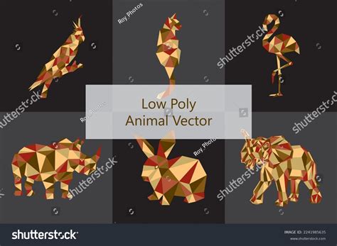 Low Poly Animals Selective Limited Colour Stock Vector (Royalty Free ...