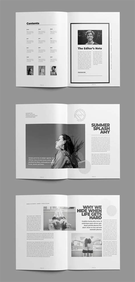 minimal magazine design template  custom pages magazine editorial