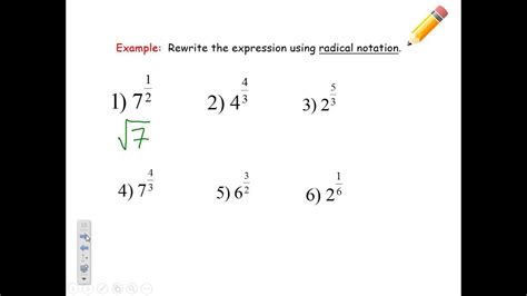 Rational Exponents And Radical Functions Youtube