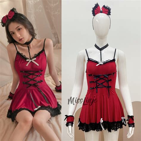 Jual Baju Lingerie Cosplay Kostum Maid Pelayan Gadis Jepang Kawai Sexy