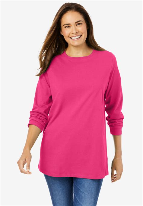 Perfect Long Sleeve Crewneck Tee Woman Within