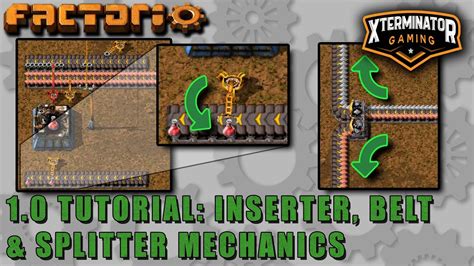 Factorio 10 018 Tutorial Inserter Belt And Splitter Mechanics New