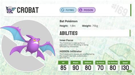 Crobat Pokecharms Pok Dex