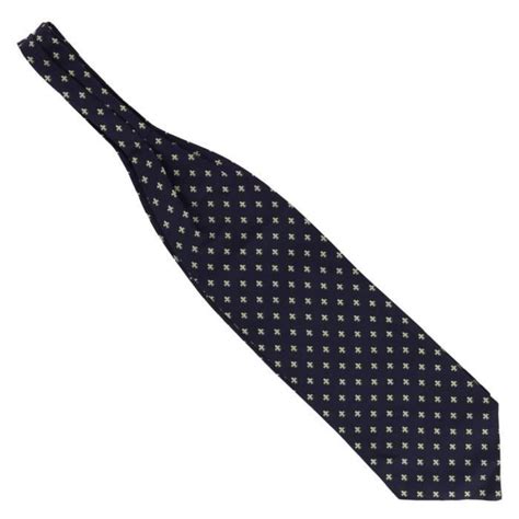 Foulard Ascot Tony Paul Fleurs De Lys Bourbon Homme Bleu Nuit