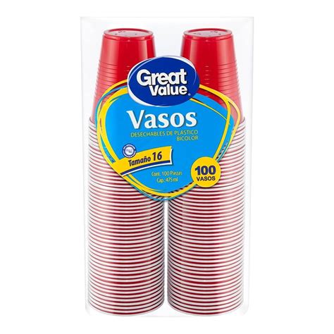 Vasos Desechables Great Value Oz Bicolor Pzas Walmart