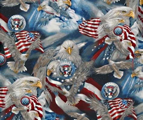 Us Air Force Military Fabric By Sykel Premium Cotton Flag Eagle