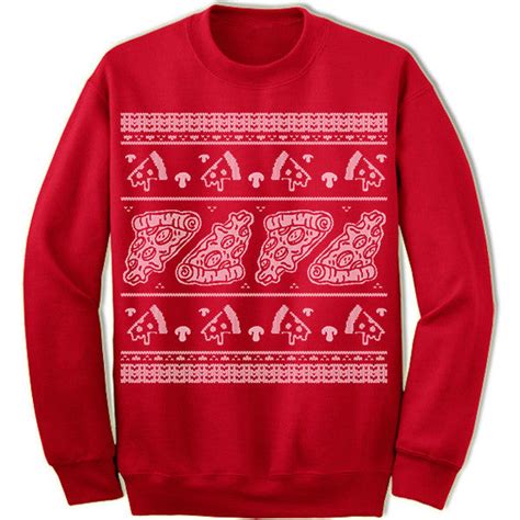 Pizza Ugly Christmas Sweater Pizza Slice Merry Christmas Sweaters