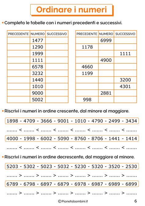 I Numeri Oltre Il 1000 Schede Didattiche Per Classe Terza