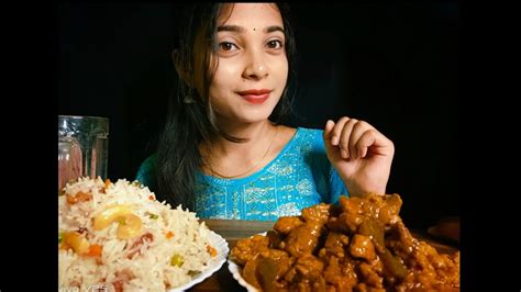 Asmr Eating Fried Rice And Chilli Chicken 🍗 With Extra Gravy 😋 Asmar