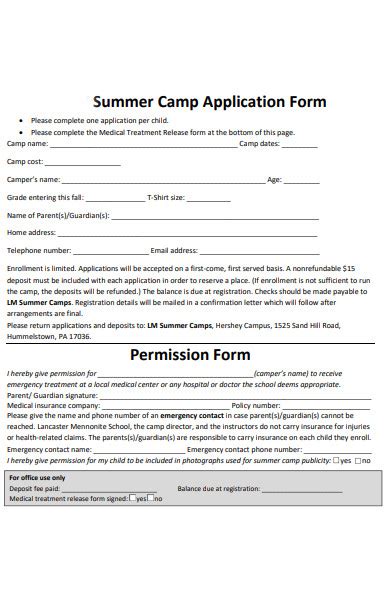 2021 Summer Camp Registration Form Fillable Printable Pdf Forms Images