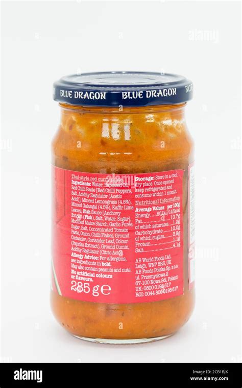 Irvine Scotland Uk August 08 2020 Blue Dragon Branded Thai Red Curry Paste In Recyclable