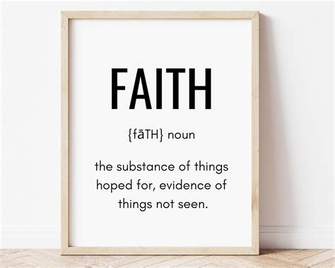 Faith Definition Print Inspirational Bible Verse Quotes | Etsy