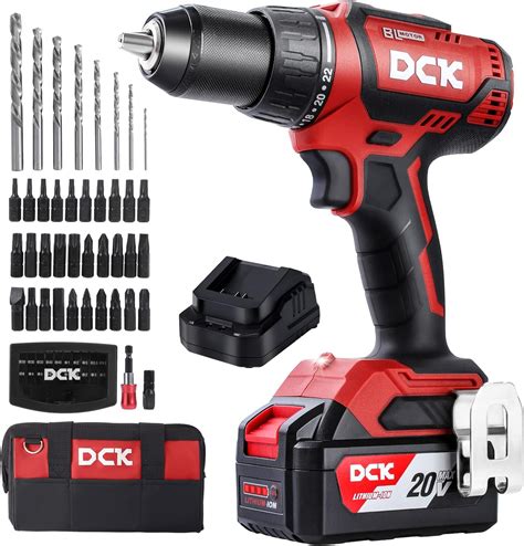 DCK Brushless Cordless Drill Set 20V Max Electric Drill With 4 0Ah