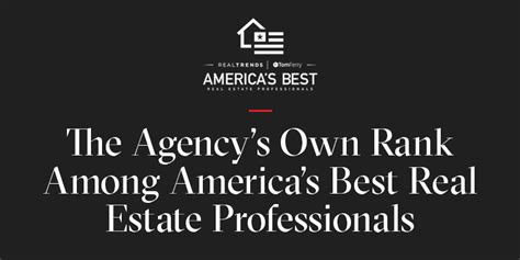 The Agencys Own Rank Among Americas Best Real Estate Professionals