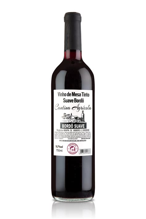 Vinho De Mesa Tinto Suave Bord Cantina Agr Cola Ml