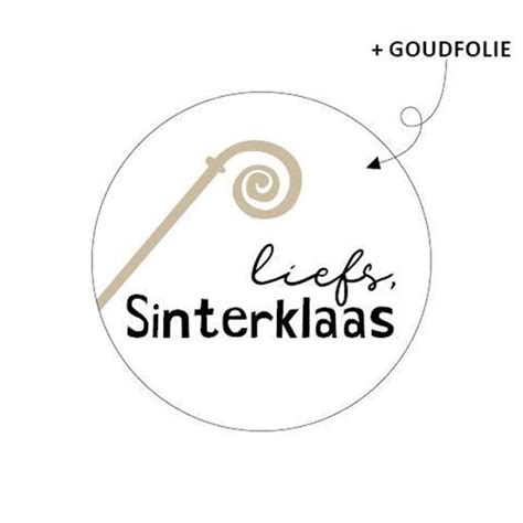 Kadosticker Liefs Sinterklaas Wit Staf Creatief En Kado Kado