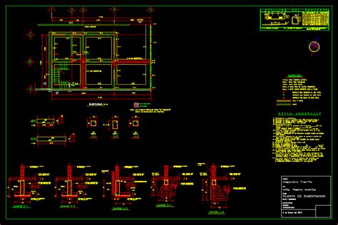 Plano De Cimentacion En Autocad Libreria Cad Howtodoes